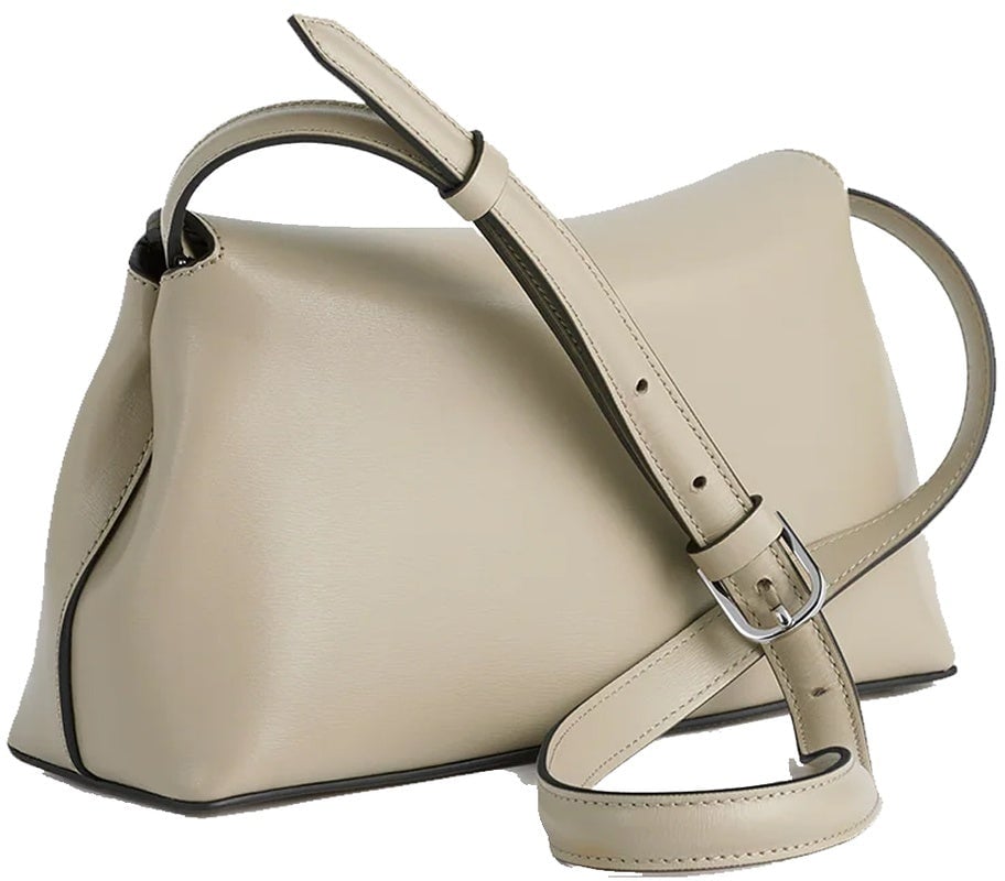 TOTEME T-lock Leather Clutch Bag Wit