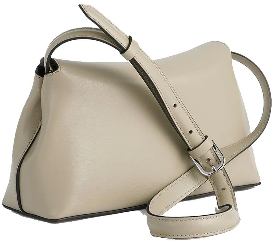 Toteme TOTEME T-lock Leather Clutch Bag Wit