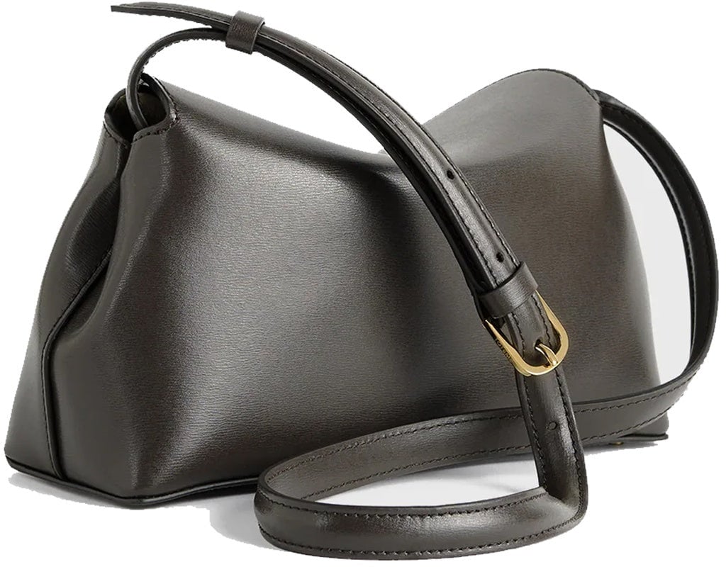 Toteme T-Lock leather clutch Bag Bruin