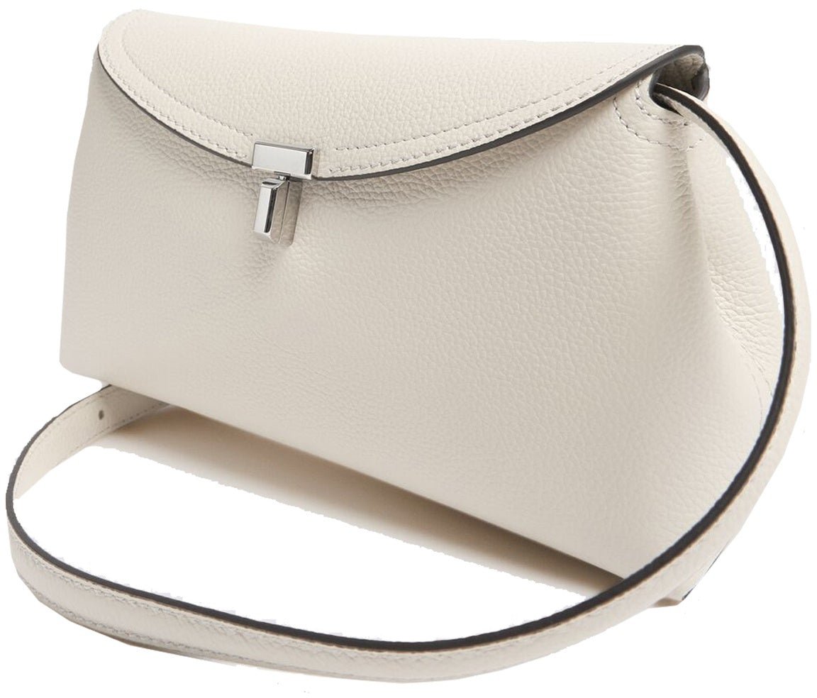 TOTEME T-lock Leather Clutch Bag Wit