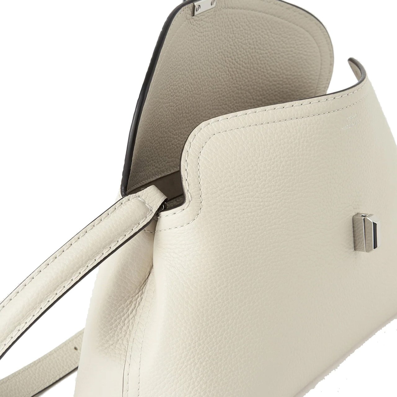 TOTEME T-lock Leather Clutch Bag Wit