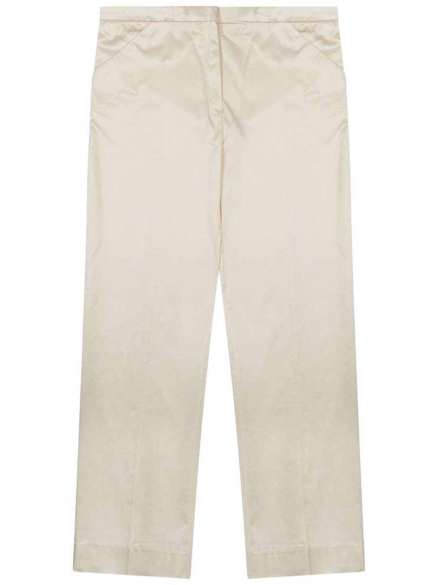 Toteme Cropped Straight Pants With Tailored Fit And Minimalist Design Grijs