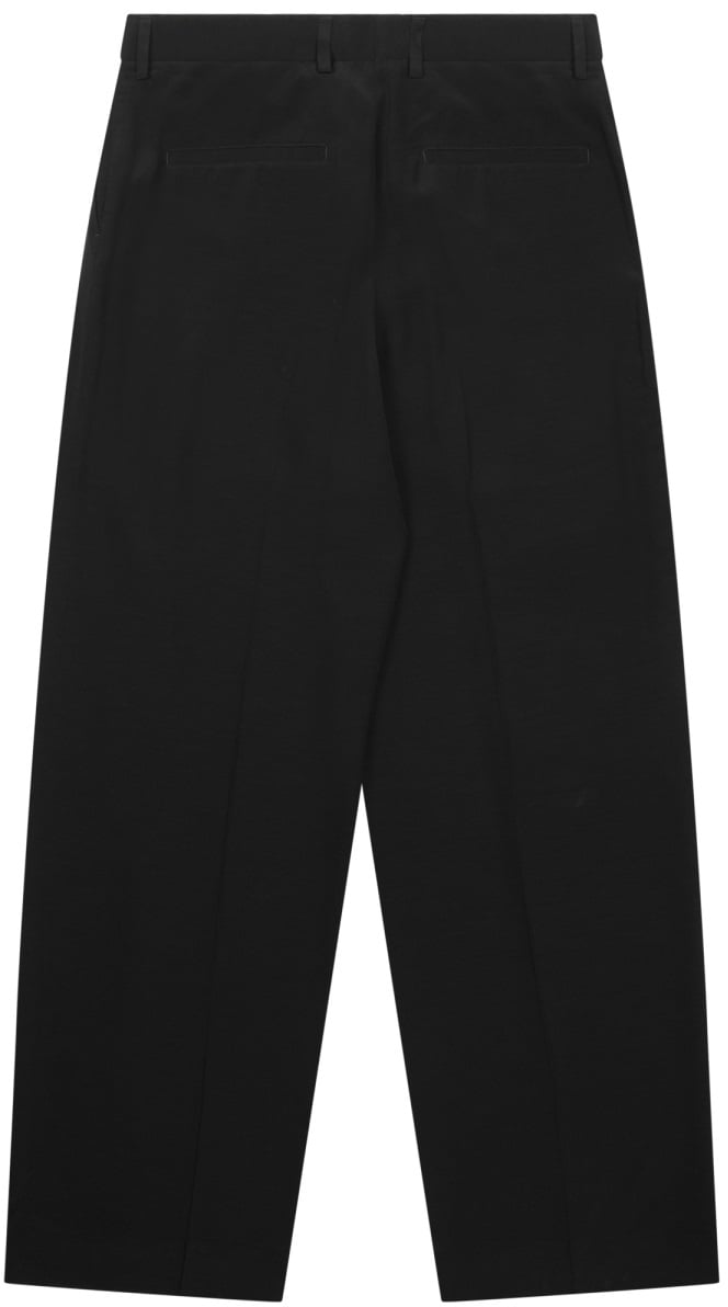 Toteme Tailored Straight Pants With Front Pleats And Mid-Rise Waist Zwart