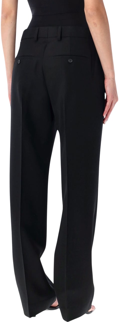 Toteme Straight Suit Trousers Nero Zwart