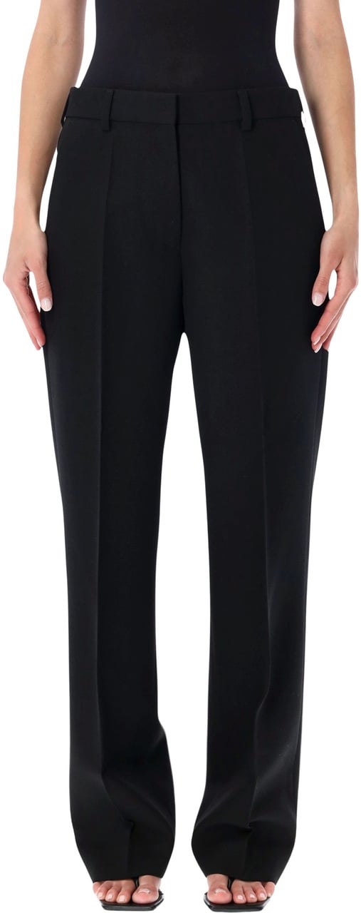 Toteme Straight Suit Trousers Nero Zwart