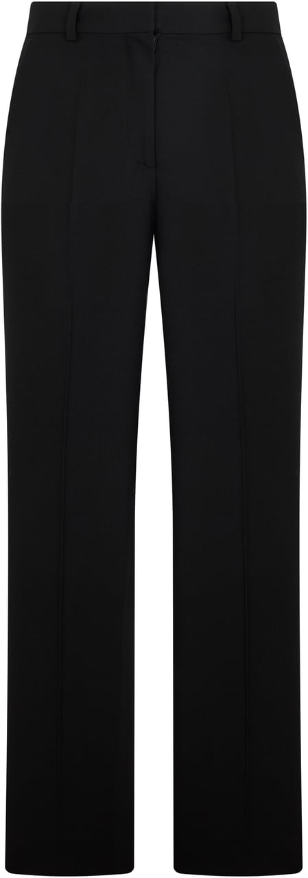 Toteme Straight pants in wool blend Zwart