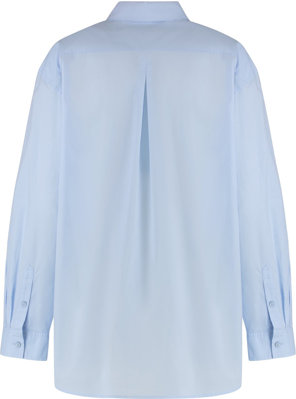 Toteme Long sleeve cotton shirt Lichtblauw