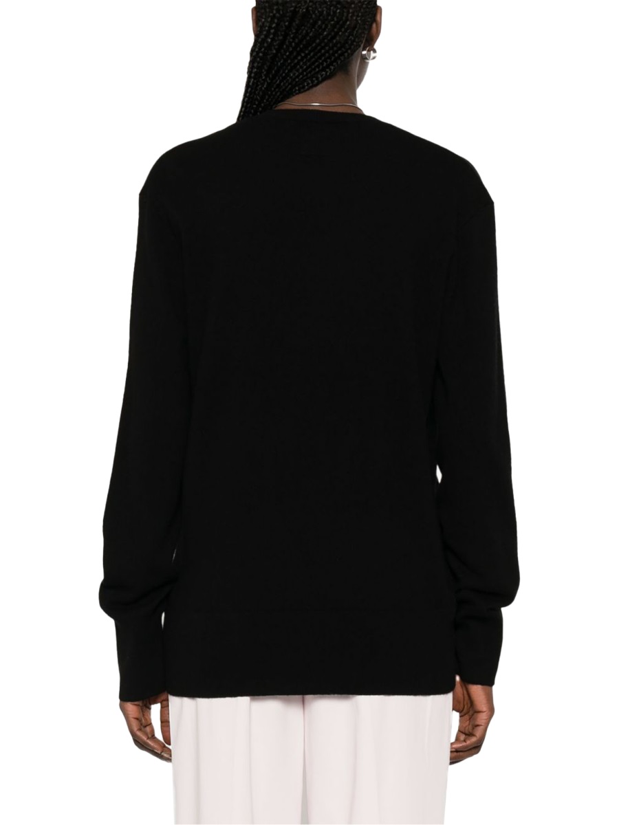 Toteme Cashmere Oversized Deep V-Neck Sweater Zwart