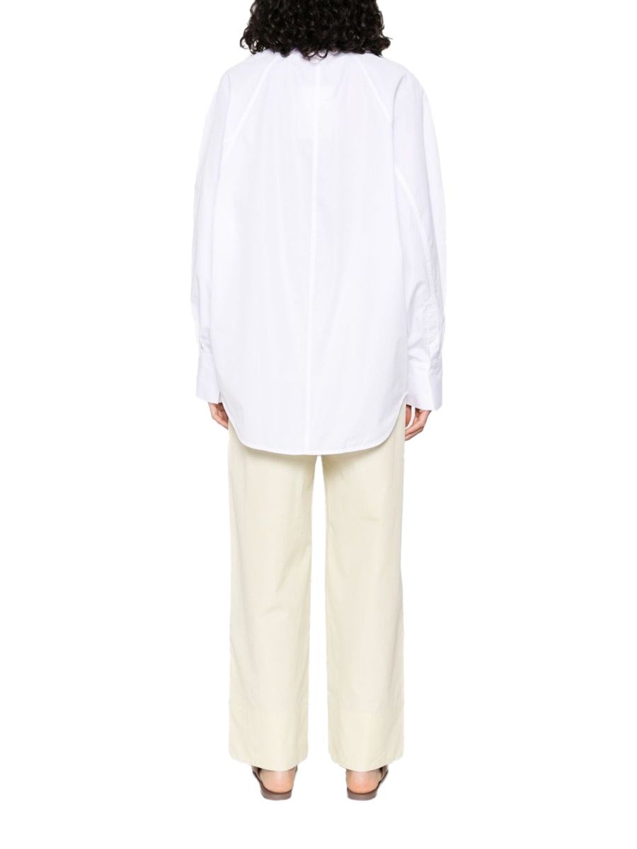 Toteme White Cotton Classic Wide Cuff Shirt Wit