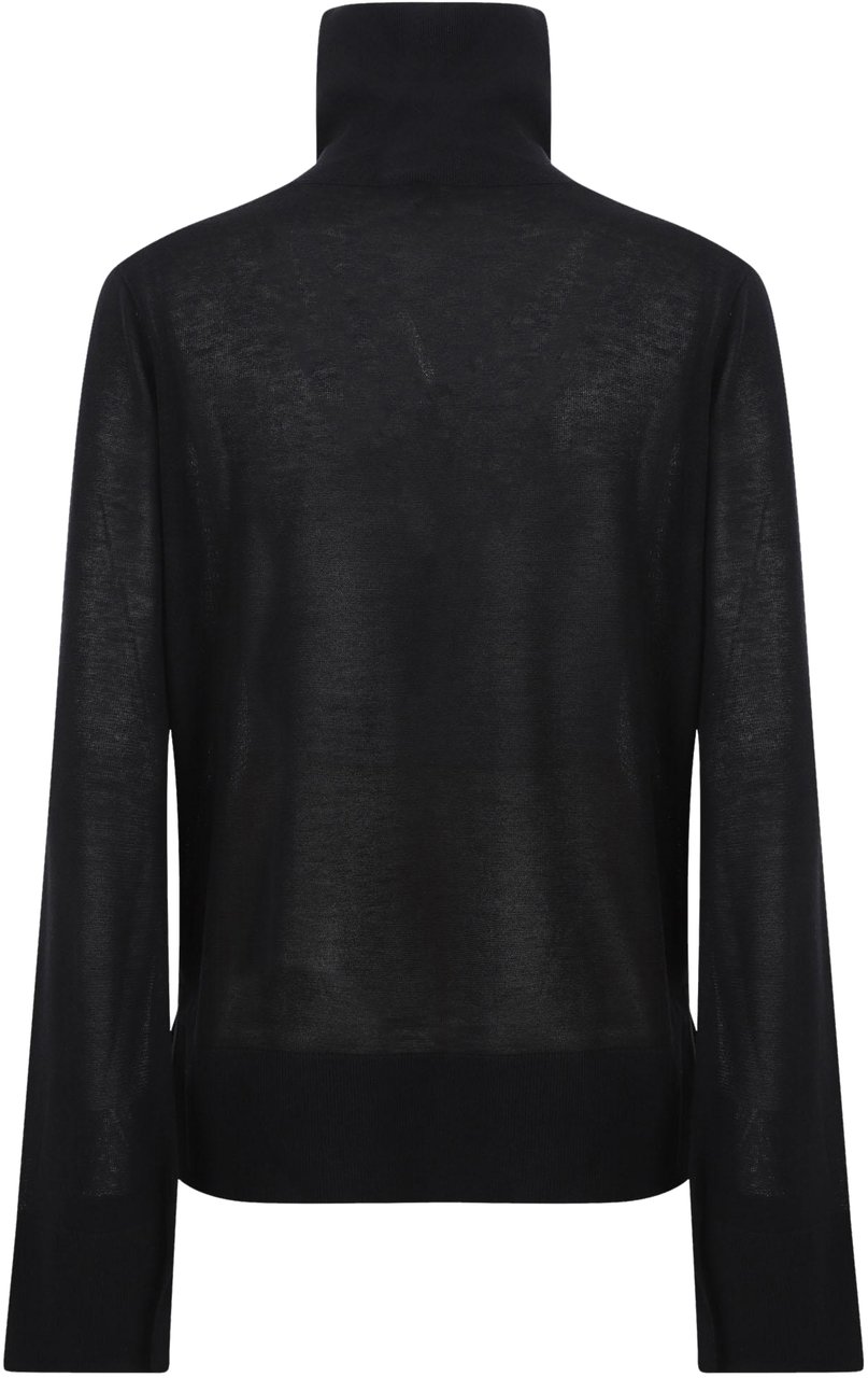 Toteme Slit Sleeve Turtleneck Zwart