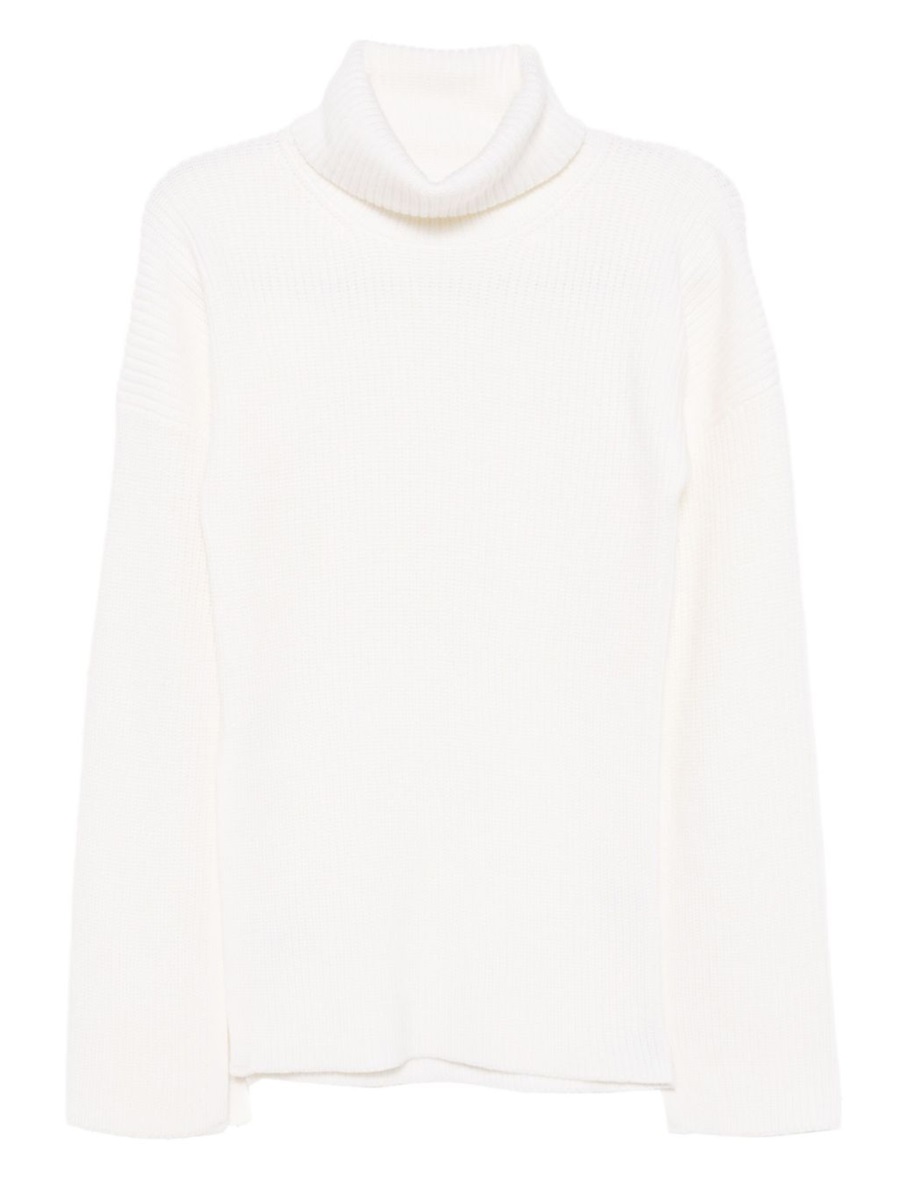 Toteme Wool High Turtleneck Sweater Wit