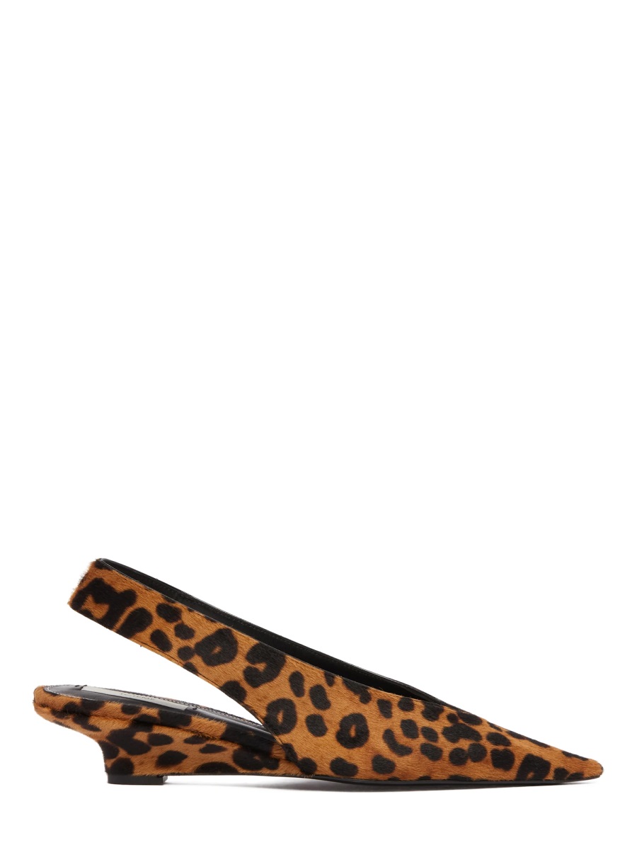 Toteme Leopard Print Wedge Calf Leather Pumps Bruin