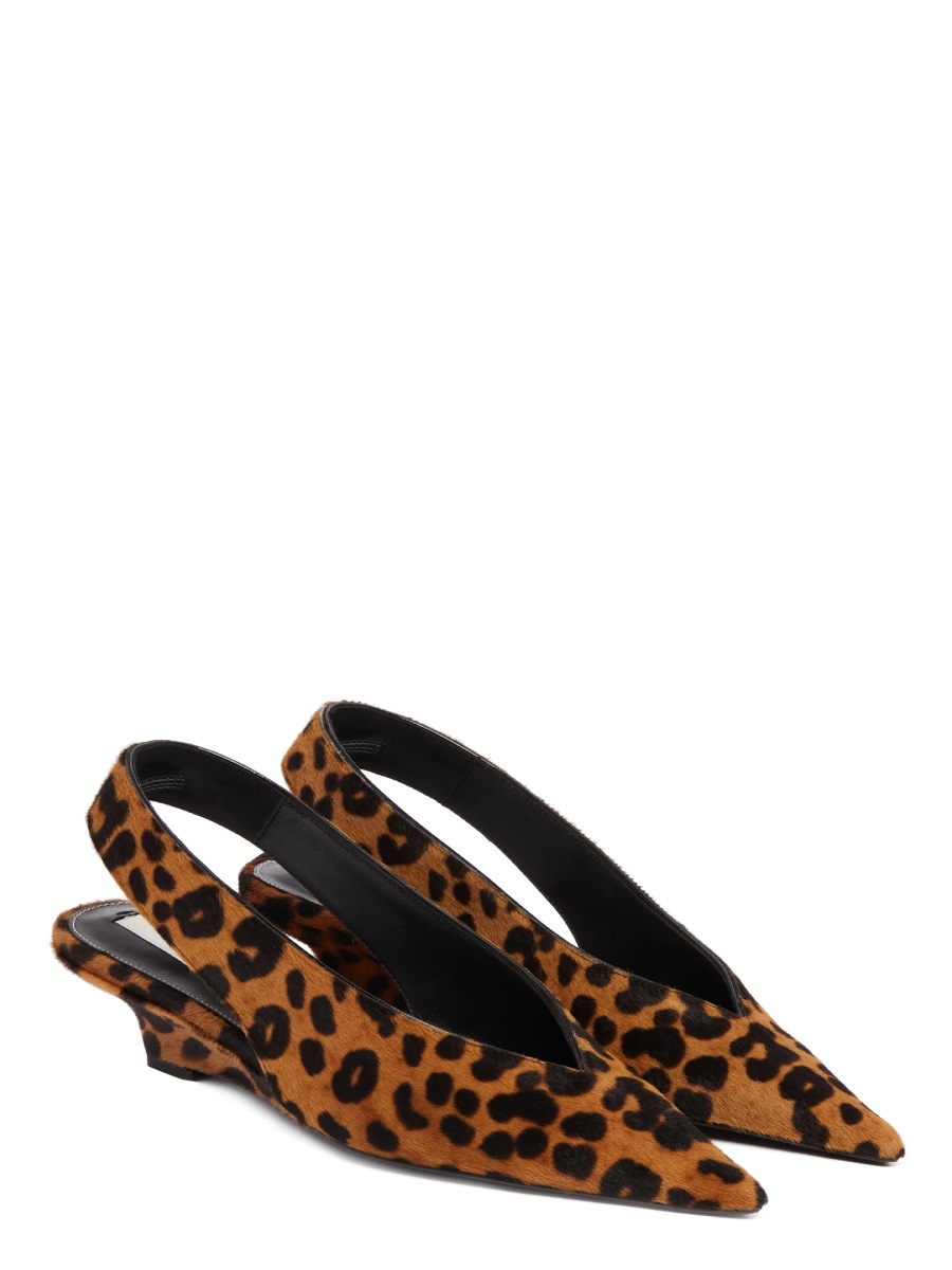 Toteme Leopard Print Wedge Calf Leather Pumps Bruin