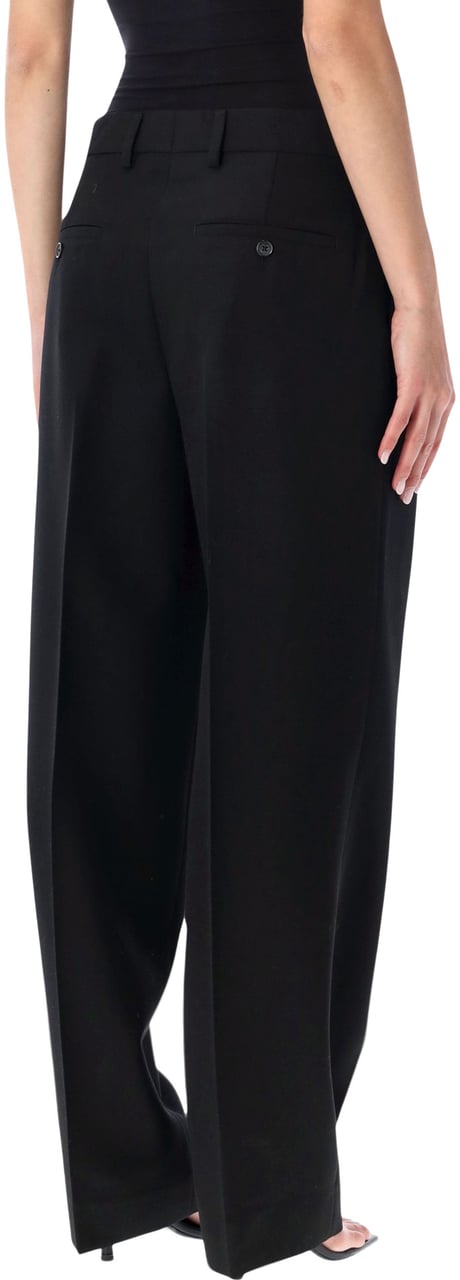 Toteme Double Pleat Tailored Trousers Nero Zwart