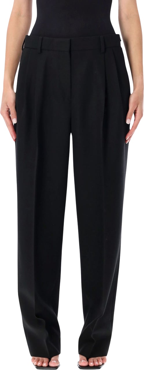 Toteme Double Pleat Tailored Trousers Nero Zwart
