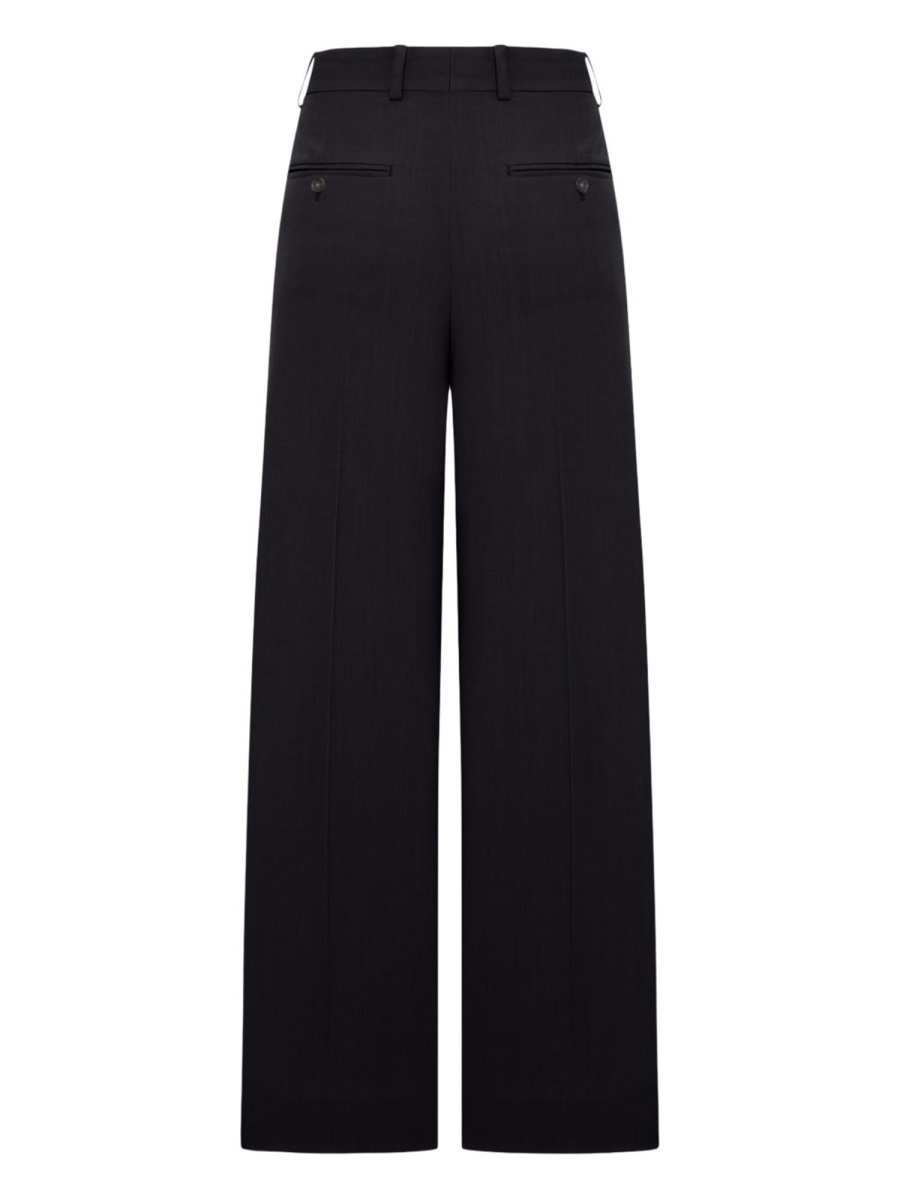 Toteme Neutrals Wide-Leg Wool-Blend Formal Pants Zwart
