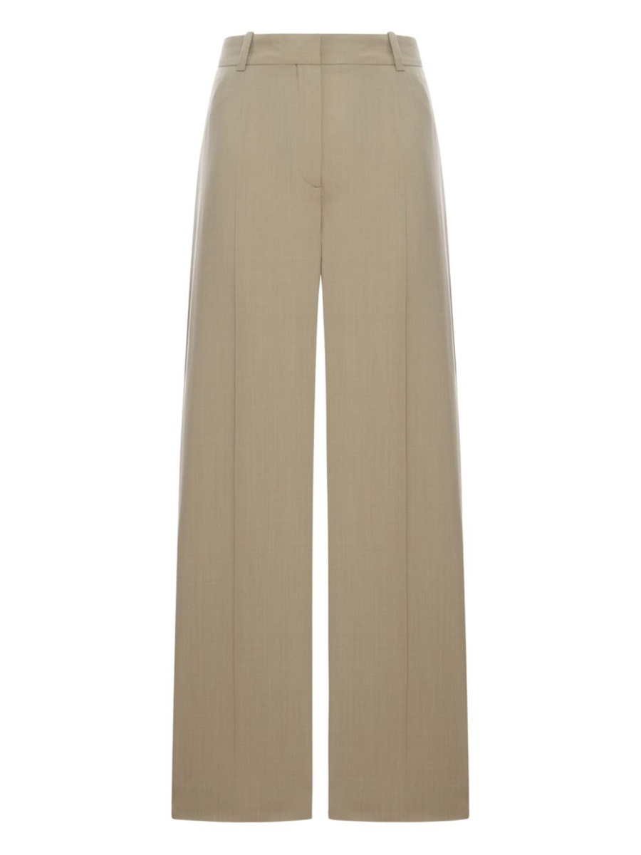 Toteme Neutrals Wide-Leg Wool-Blend Formal Pants Roze