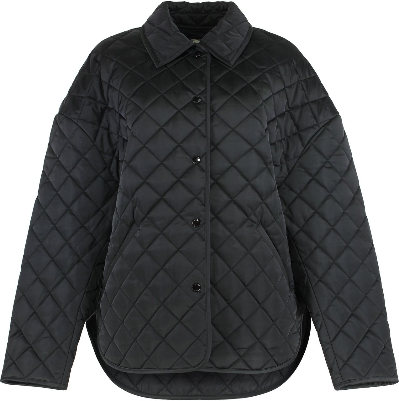 Toteme Quilted jacket with collar Zwart