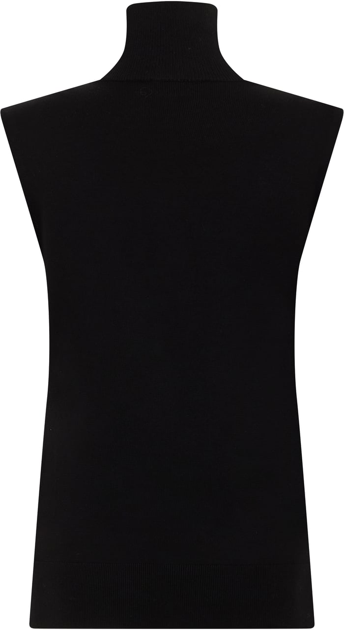 Toteme Sweater without sleeves with high collar Zwart