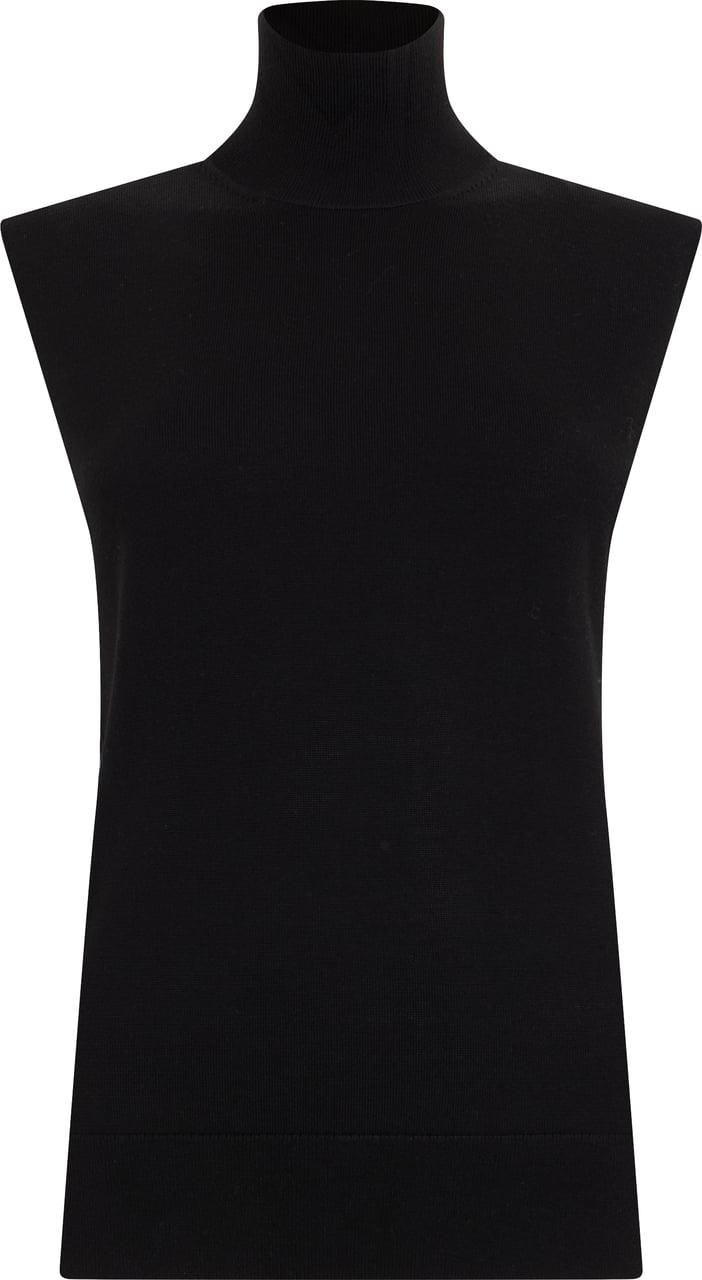 Toteme Sweater without sleeves with high collar Zwart