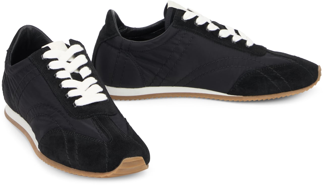Toteme Sneakers made of recycled nylon and suede Zwart