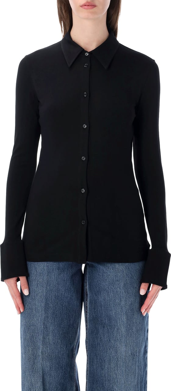 Toteme Fitted Jersey Shirt Nero Zwart