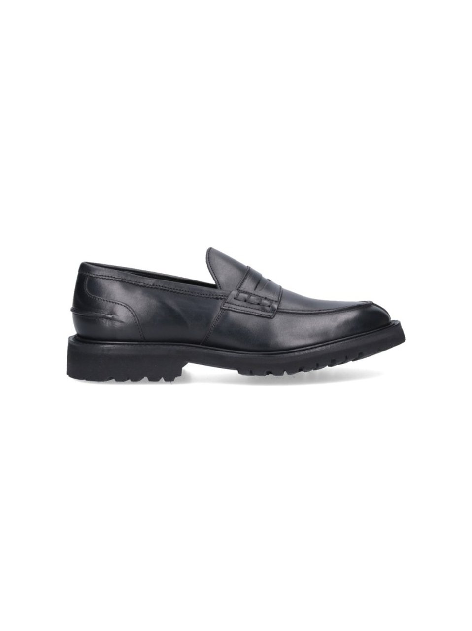 Tricker's James Black Leather Loafers Zwart