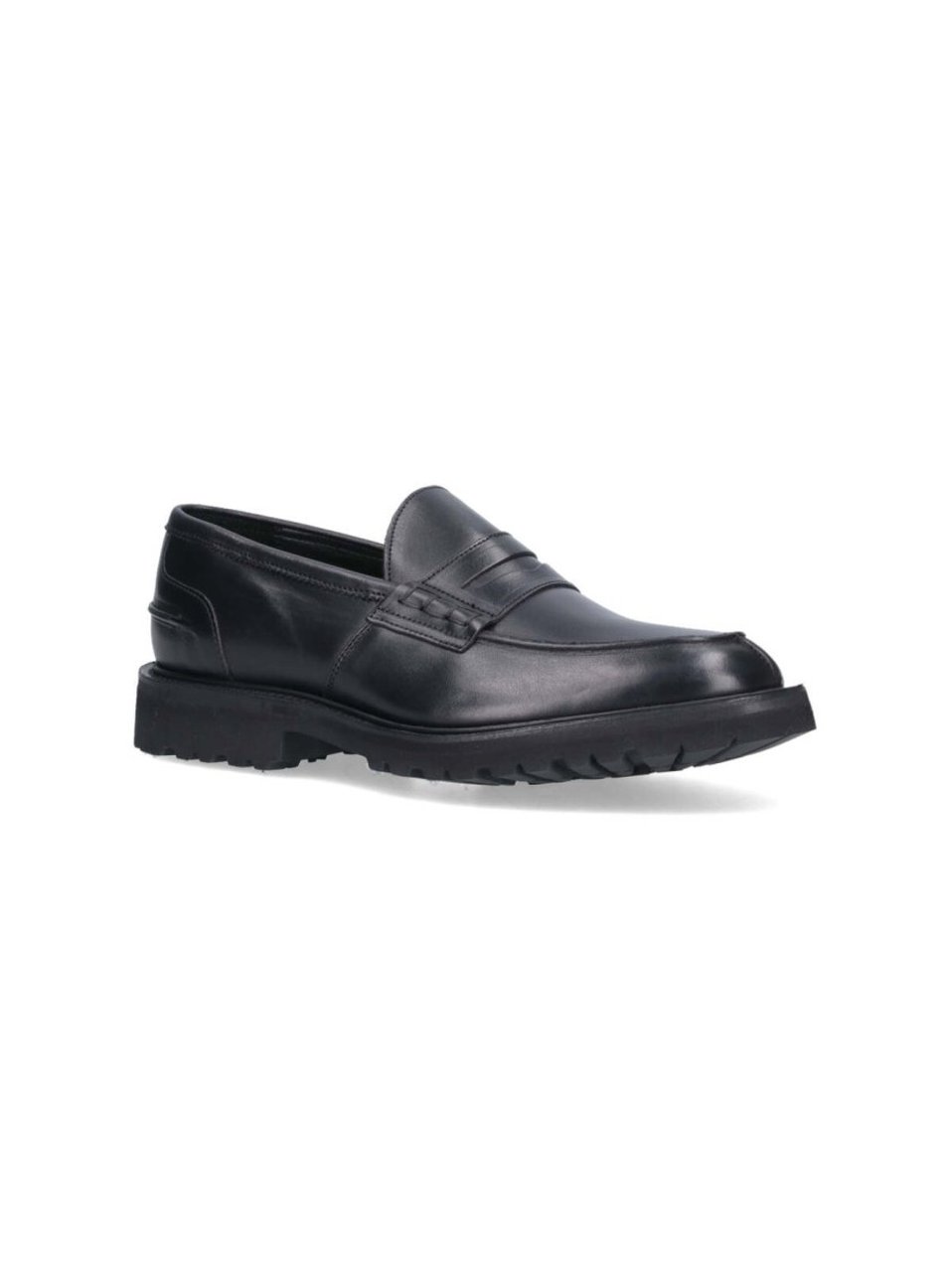 Tricker's James Black Leather Loafers Zwart