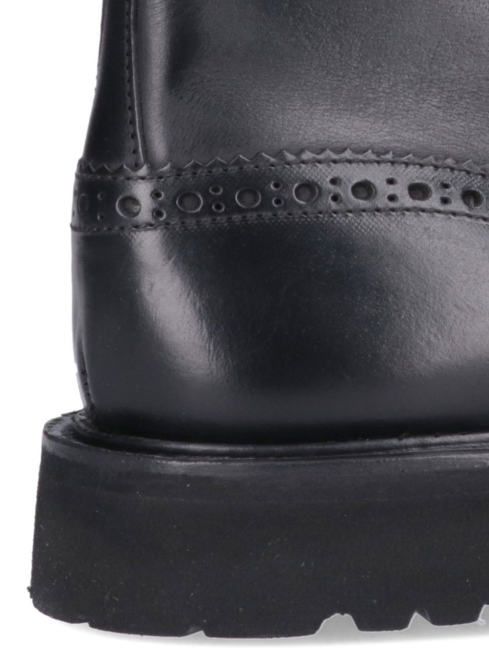 Tricker's Round Toe Brogue Leather Boots Zwart