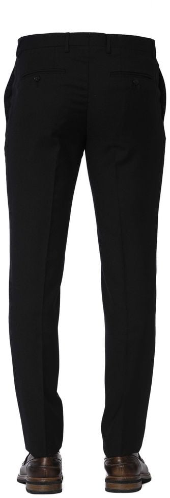 Trussardi Black Wool Men Trouser Zwart