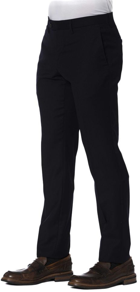 Trussardi Blue Wool Men Trouser Blauw
