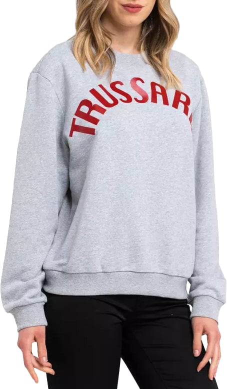 Trussardi Gray Cotton Women Sweatshirt Grijs