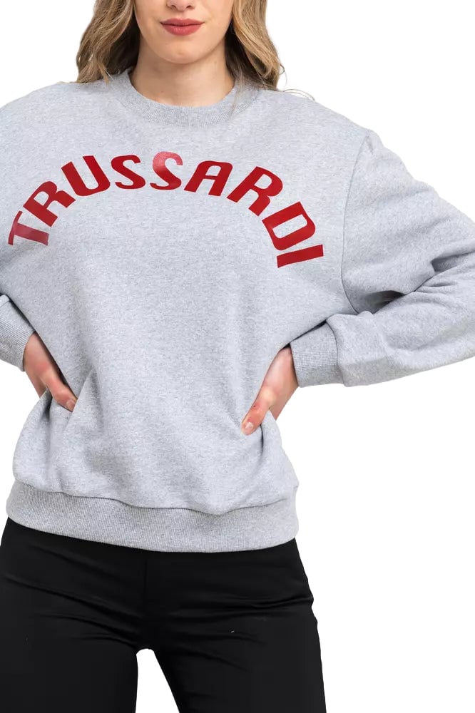 Trussardi Gray Cotton Women Sweatshirt Grijs