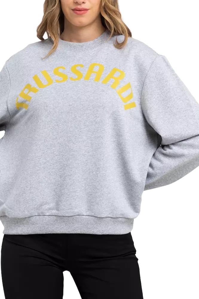 Trussardi Gray Cotton Women Sweatshirt Grijs