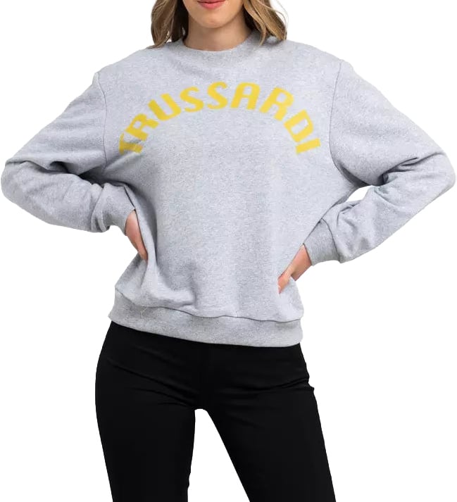 Trussardi Gray Cotton Women Sweatshirt Grijs