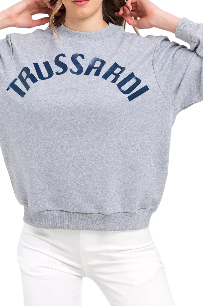 Trussardi Gray Cotton Women Sweatshirt Grijs