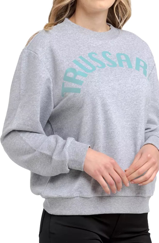 Trussardi Gray Cotton Women Sweatshirt Grijs