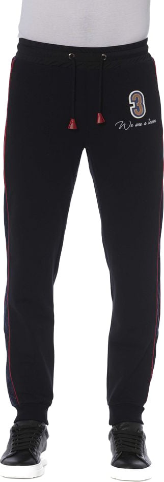 Trussardi Black Cotton Men Sports Pants Zwart