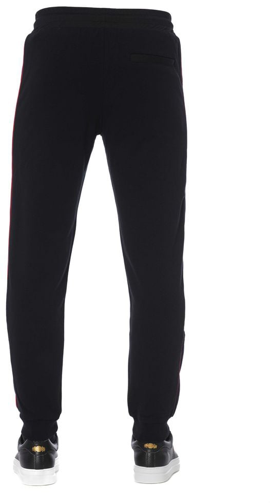 Trussardi Black Cotton Men Sports Pants Zwart