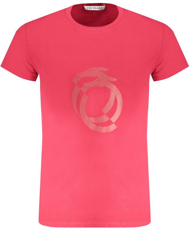 Trussardi Rosso Cotton Men T-Shirt Rood