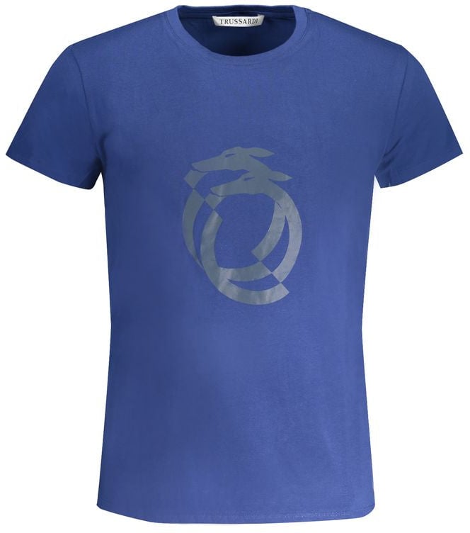 Trussardi Blue Cotton Men's T-Shirt Blauw