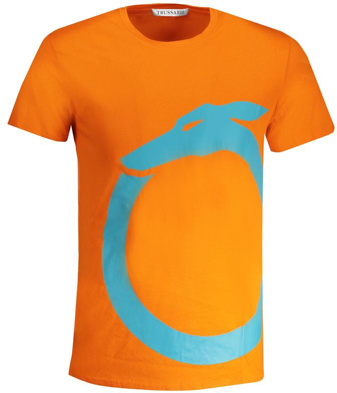 Trussardi Arancione Cotton Men T-Shirt Oranje