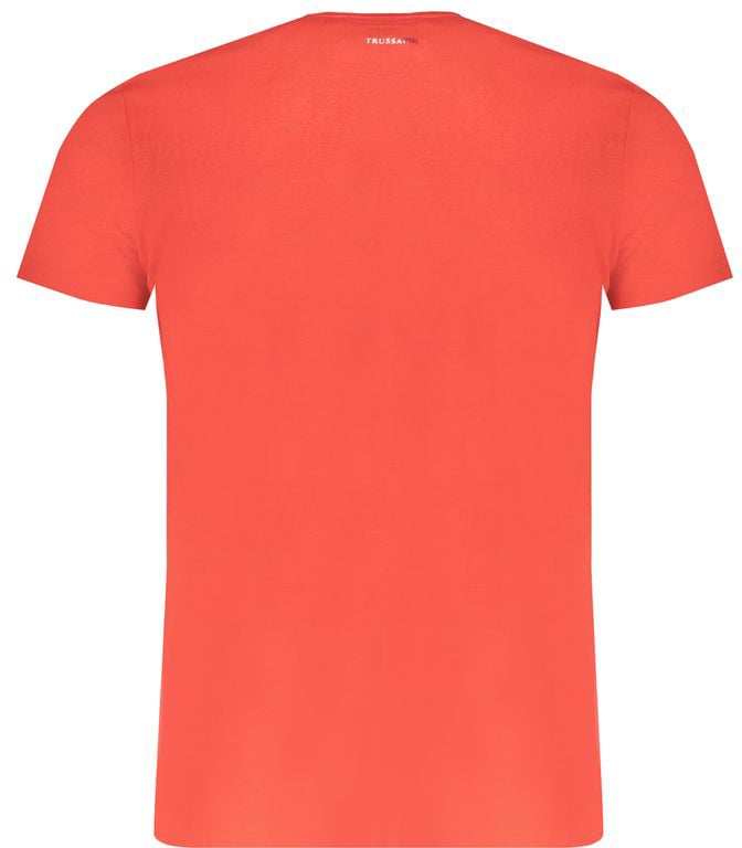 Trussardi Red Cotton Men T-Shirt Rood
