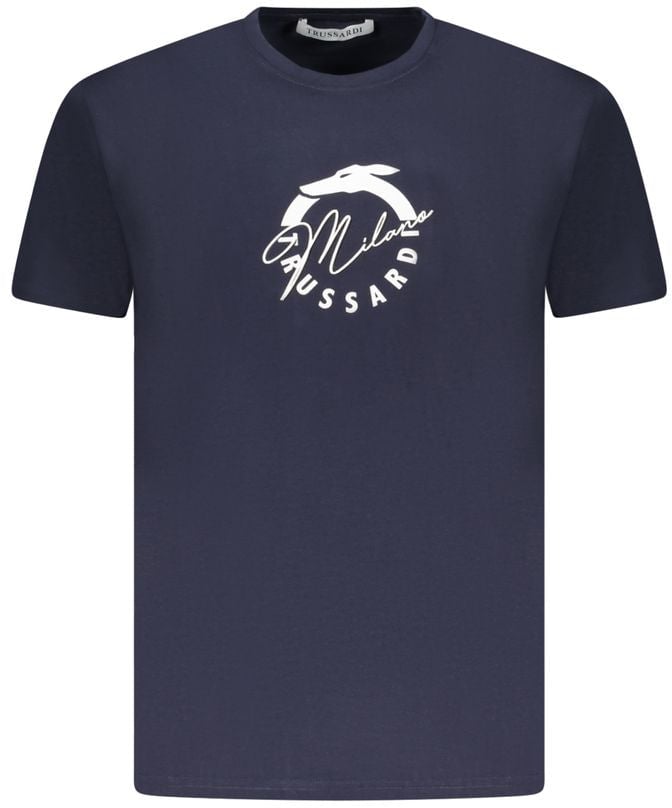 Trussardi Blu Cotton Men T-Shirt Blauw