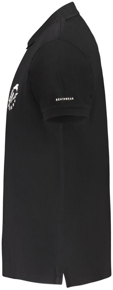 Trussardi Black Cotton Men Polo Zwart