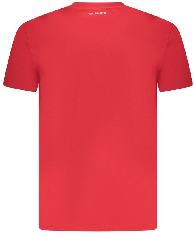 Trussardi Rosso Cotton Men T-Shirt Rood