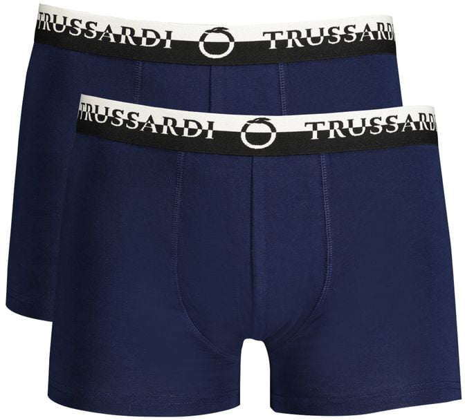 Trussardi Blu Cotton Mens Boxer Blauw