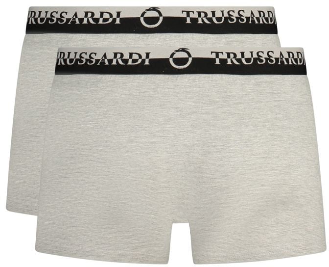 Trussardi Grigio Cotton Men Boxer Short Grijs
