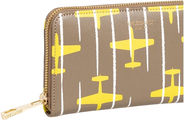 Trussardi Beige Leather Women Wallet Beige