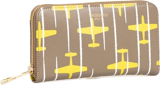 Trussardi Beige Leather Women Wallet Beige